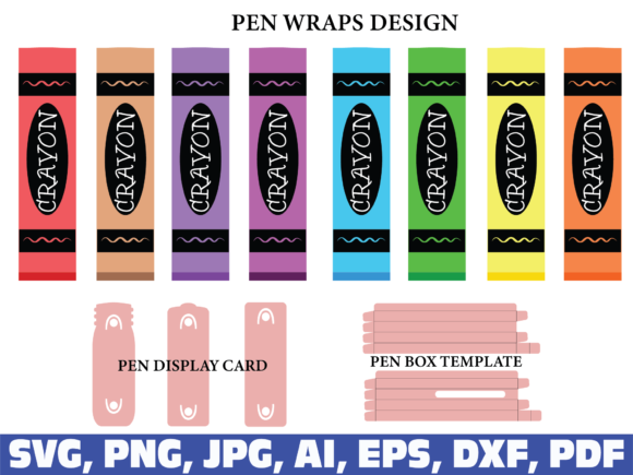 Download Crayon Glitter Pen Wraps, Teacher - Crayon Collection