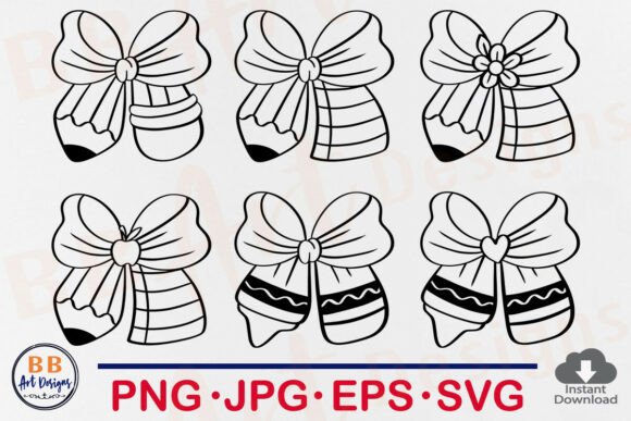 Download Pencil Bow SVG, Coquette Teacher Crayon - Premium Resources