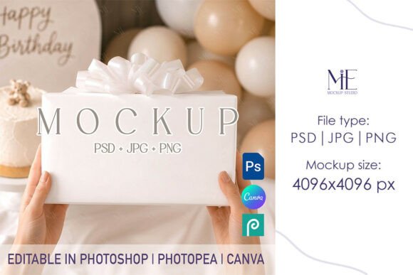 Download Gift Box Mockup, Wrapping Paper PSD - Wrapping paper Collection